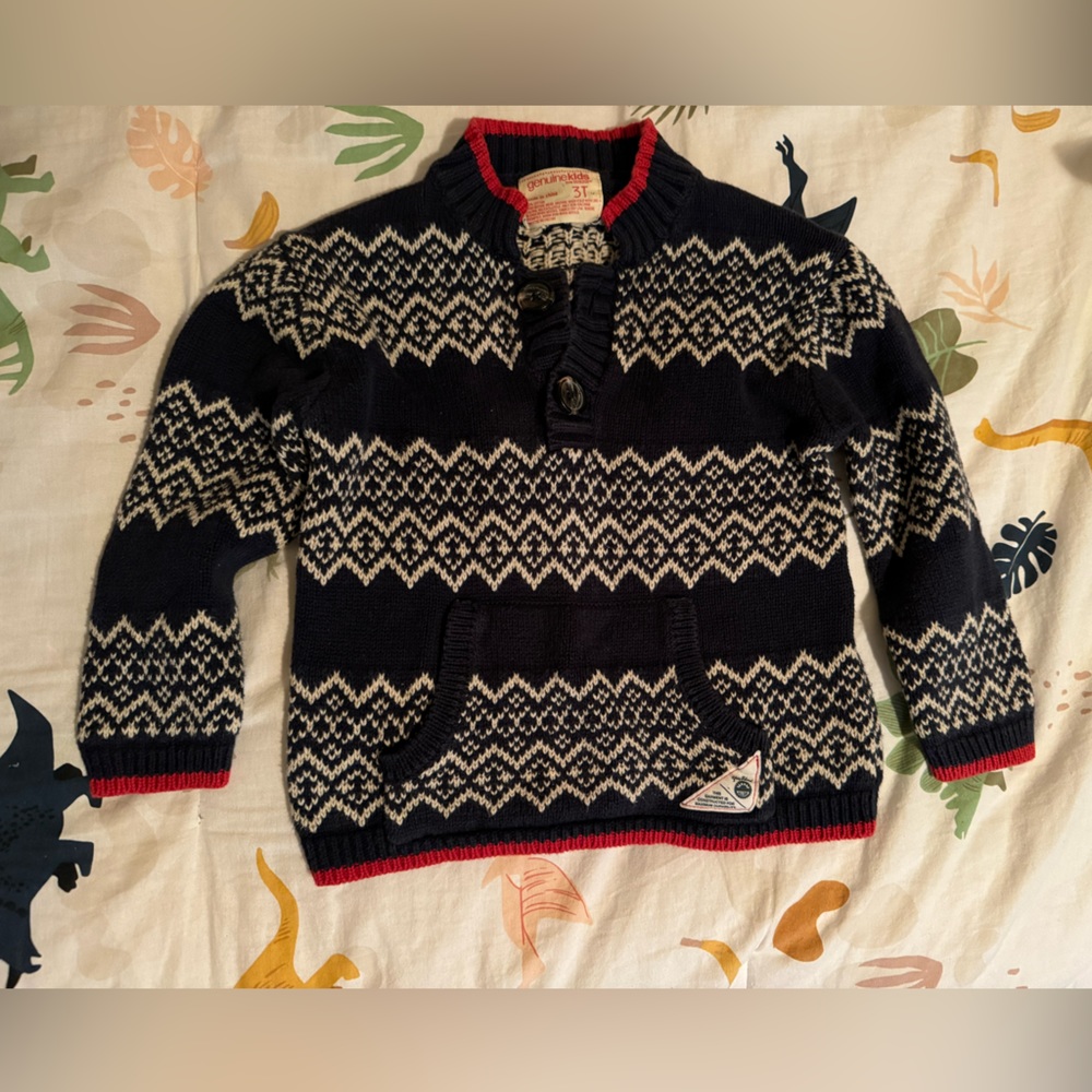 Oshkosh B’gosh Genuine Kids Fair Isle Cotton Henley Sweater